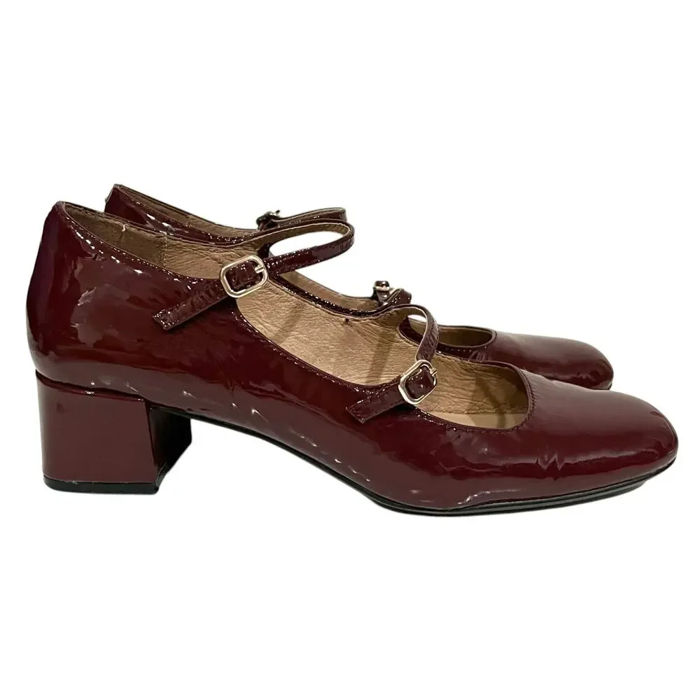 Vintage 60s Womens FSP shoes Musebeck T-Strap Mary Jane Heels Brown Leather Sz 9